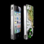 Wholesale iPhone 4S 4 3D Clear Crystal Butterfly Diamond Case (Green)
